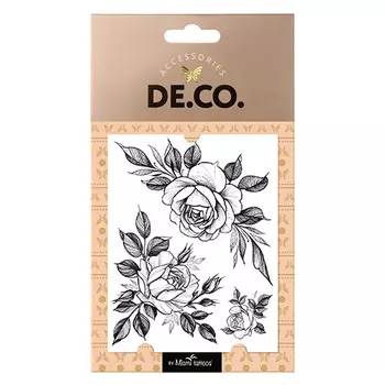 Татуировка для тела DE.CO. REAL TATTOO by Miami tattoos переводная Black Rose