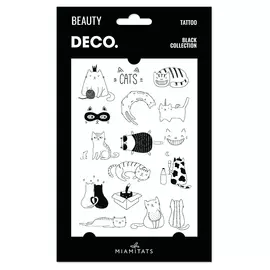 Татуировка для тела DECO. BLACK COLLECTION by Miami tattoos переводная Cute cats