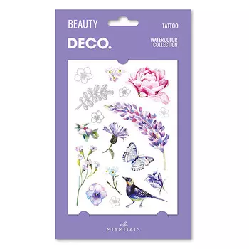 Татуировка для тела DECO. WATERCOLOR COLLECTION by Miami tattoos переводная Floral