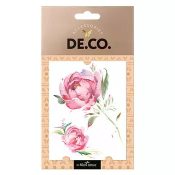 Татуировка для тела DECO. WATERCOLOR STORY by Miami tattoos переводная Pink rose brunch