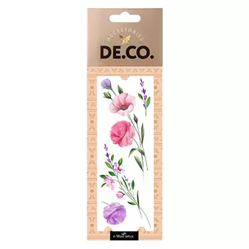 Татуировка для тела DECO. WATERCOLOR STORY by Miami tattoos переводная Poppy Flower