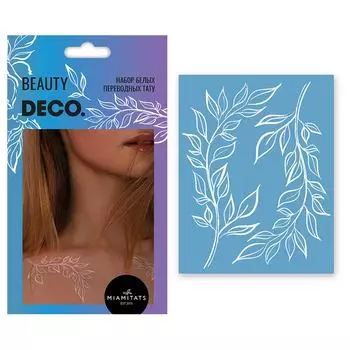 Татуировка для тела DECO. WHITE TATTOO by Miami tattoos переводная Leaves Lace