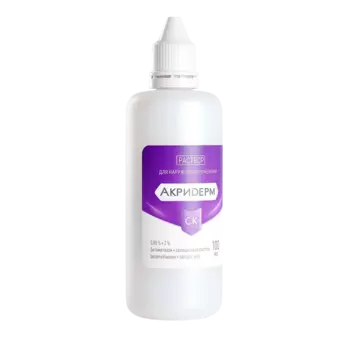 Акридерм, раствор, 0,05%+2%