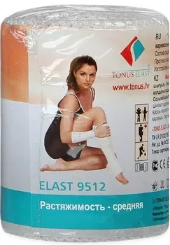 Бинт эластичный средней растяжимости, 3 м х 10 см (с застежками)