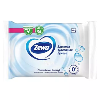 Бумага туалетная влажная Zewa Pure, 40 шт.