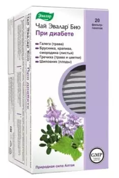 Чай Эвалар Био при диабете, фильтр-пакеты 2 г, 20 шт.
