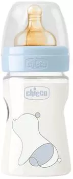 Chicco Бутылочка Original Touch Boyl + латексная соска, 150 мл, 0 мес