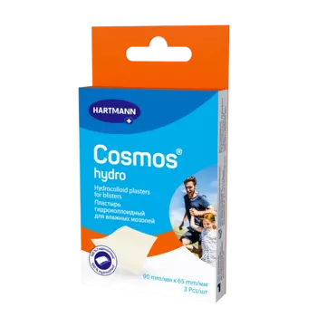 Хартманн Cosmos Hydro, пластырь гидроколлоидный для влажных мозолей, 90 мм х 65 мм, 3 шт.