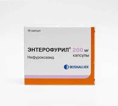Энтерофурил, капсулы 200 мг, 16 шт.