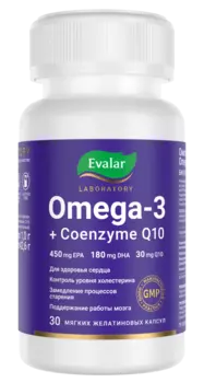 Эвалар, Омега 3 + Коэнзим Q10, капсулы, 1 г, 30 шт.