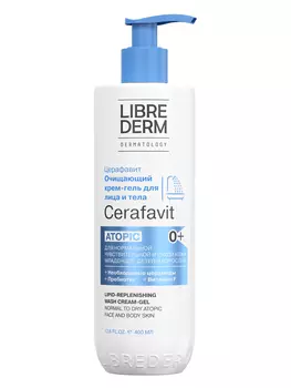 Librederm Cerafavit, Крем-гель для лица и тела очищающий липидовосстанавливающий, 400 мл