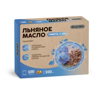 Масло льняное BioForte, капсулы, 100 шт.