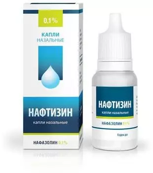 Нафтизин, капли назальные 0.1%, 15 мл (Лекко)