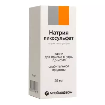 Натрия пикосульфат, капли, 7.5 мг/мл