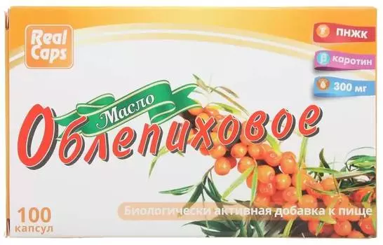 Облепиховое масло, капсулы 300 мг, 100 шт.