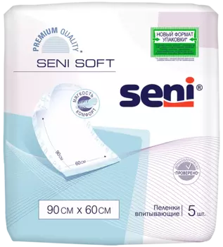 Пеленки Seni Soft, 90 см x 60 см, 5 шт.