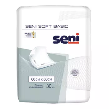 Пеленки Seni Soft Basic 60 x 60, 30 шт.