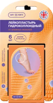 Пластырь гидроколлоидный ComForte 3,7 х 5,5 см, 6 шт.