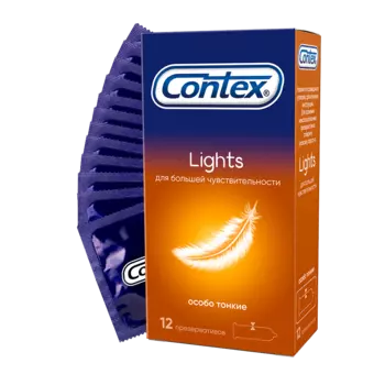 Презервативы Contex Lights особо тонкие, 12 шт.