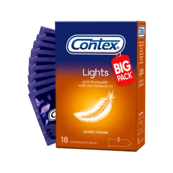 Презервативы Contex Lights особо тонкие, 18 шт.
