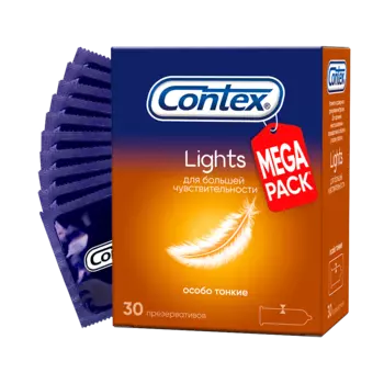 Презервативы Contex Lights особо тонкие, 30 шт.