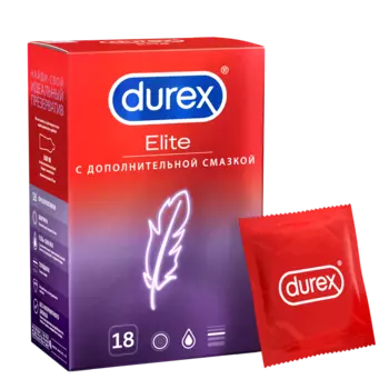 Durex Elite, презервативы сверхтонкие, 18 шт.