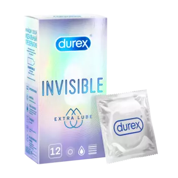 Презервативы Durex Invisible Extra Lube, 12 шт.