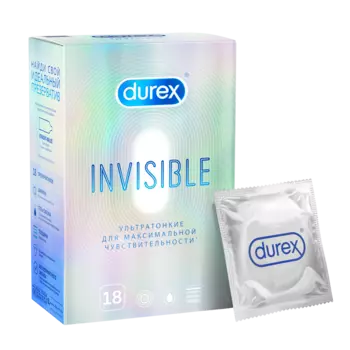 Презервативы Durex Invisible ультратонкие, 18 шт.
