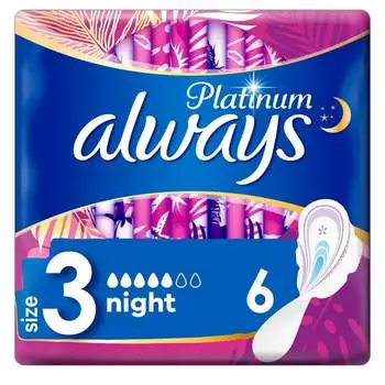 Прокладки Always Ultra Platinum Night single, 6 шт.