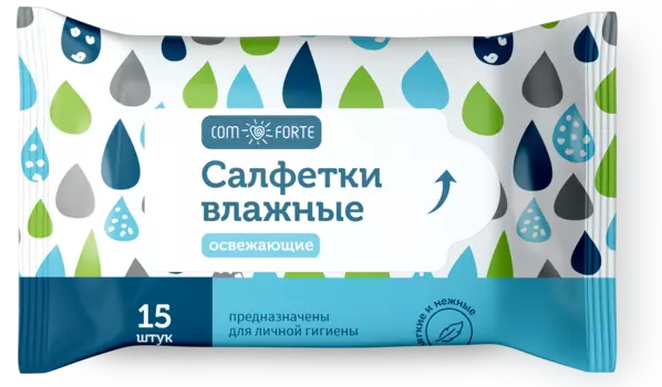 Салфетки ComForte влажные освежающие, 15 шт.