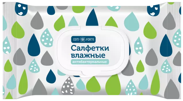 Салфетки влажные ComForte антибактериальные, 60 шт.