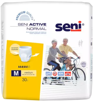 Seni Active Normal, трусы впитывающие (M), 30 шт.
