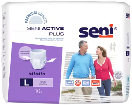 Seni Active Plus, трусы впитывающие (L), 10 шт.