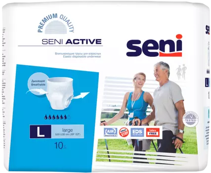 Seni Active, трусы впитывающие для взрослых (L), 10 шт.