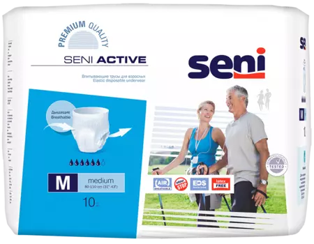 Seni Active, трусы впитывающие для взрослых (M), 10 шт.
