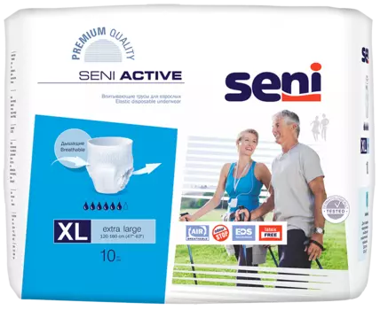 Seni Active, трусы впитывающие для взрослых (XL), 10 шт.