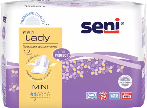 Seni Lady Mini, урологические прокладки, 12 шт.