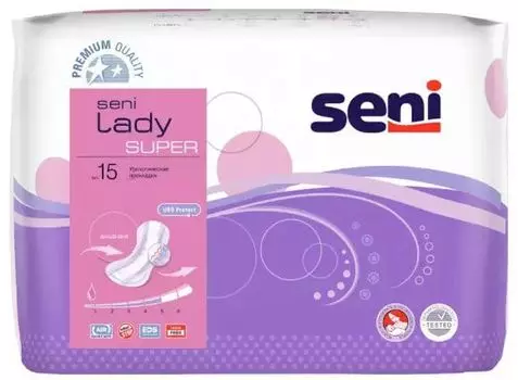 Seni Lady Super, прокладки урологические, 15 шт.