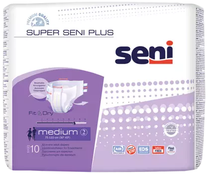 Seni Super Plus, подгузники для взрослых (M), 10 шт.