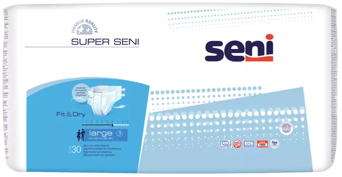Seni Super, подгузники для взрослых (L), 30 шт.