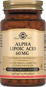 Солгар Альфа-липоевая кислота, капсулы, 30 шт.