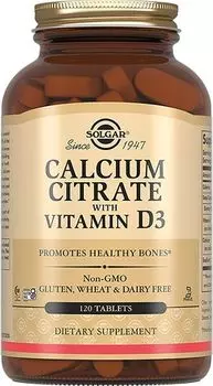 Солгар Цитрат кальция с витамином D3, таблетки 120 шт.