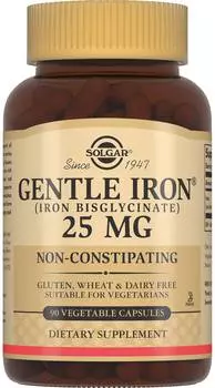 Солгар Джентл Айрон, капсулы, 25 мг
