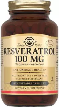 Солгар Ресвератрол, капсулы 100 мг, 60 шт.