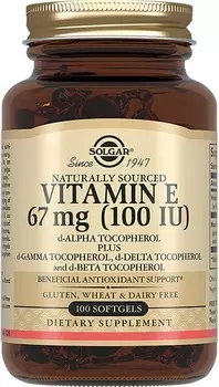 Солгар Витамин E, капсулы 100 ME, 100 шт.