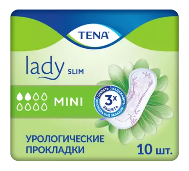 Тена Lady Слим Мини, прокладки урологические, 10 шт.