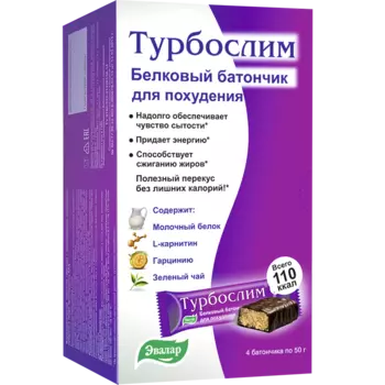 Турбослим Батончик для похудения 50 г, 4 шт.