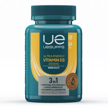 UESUPPS Ультра Энерджи Витамин D3, капсулы