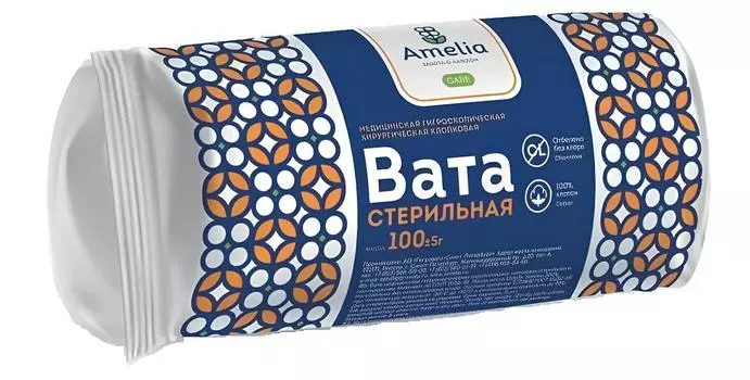 Вата хирургическая стерильная Амелия, 100 г