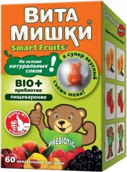 ВитаМишки BIO + пребиотик, пастилки жевательные, 60 шт.